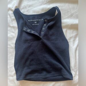 aeropostale xs black tank top with silver snaps